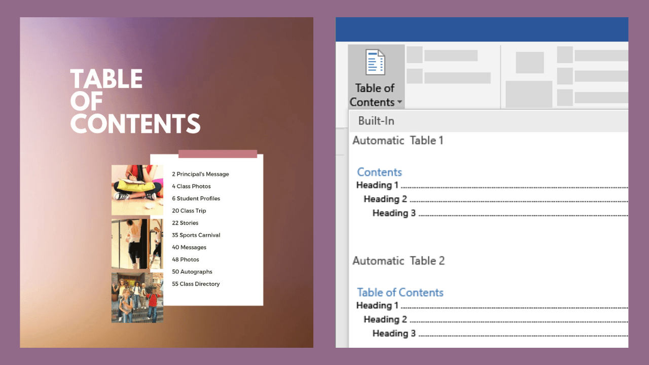 table of contents word